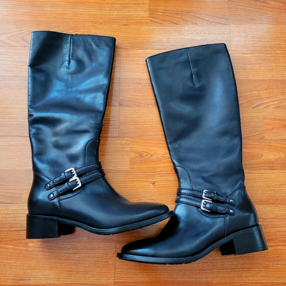 NWOT Cole Haan Dover Riding Boot Women’s Black Leather US Size 7B Nike Air